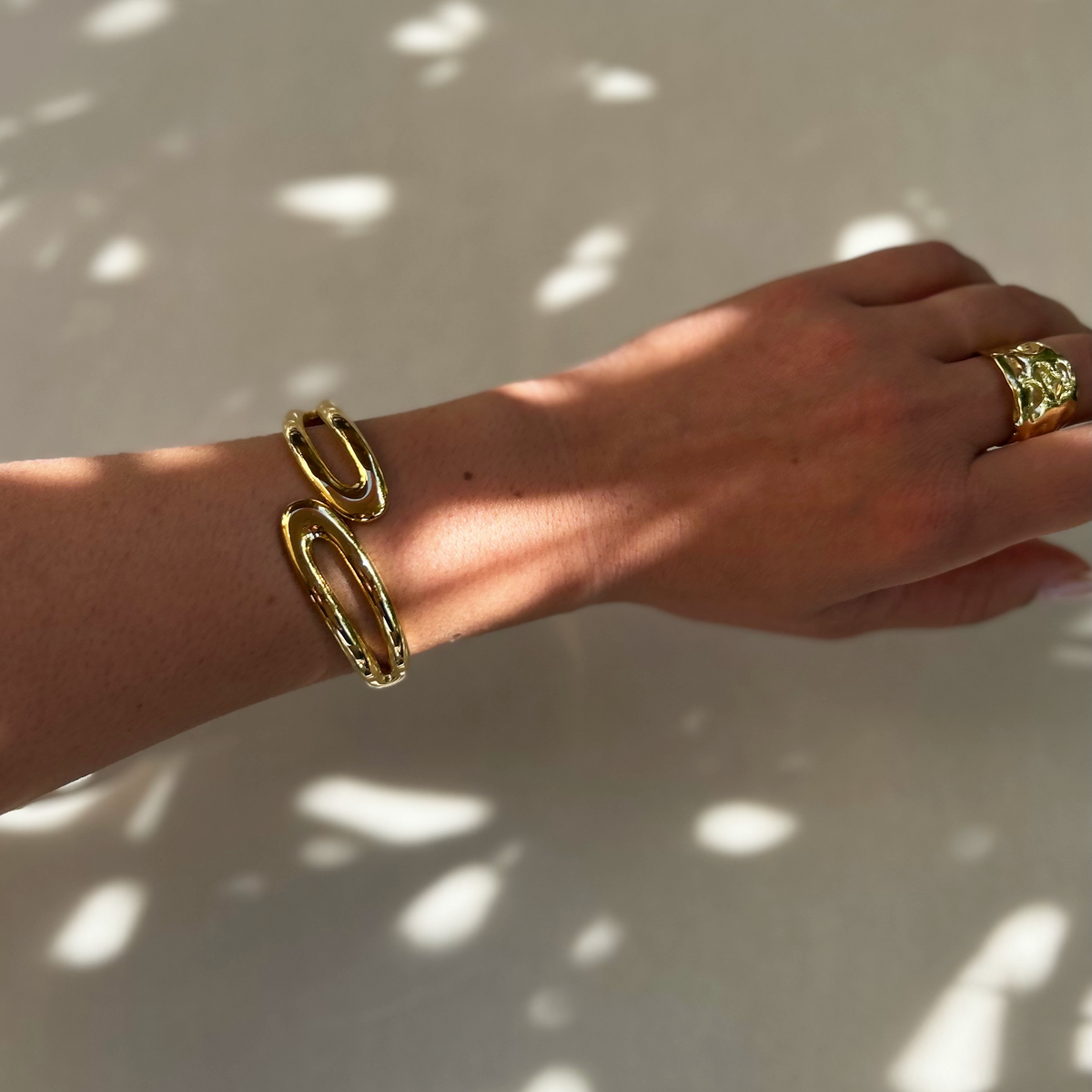 Bracelet Ambre - Jonc doré