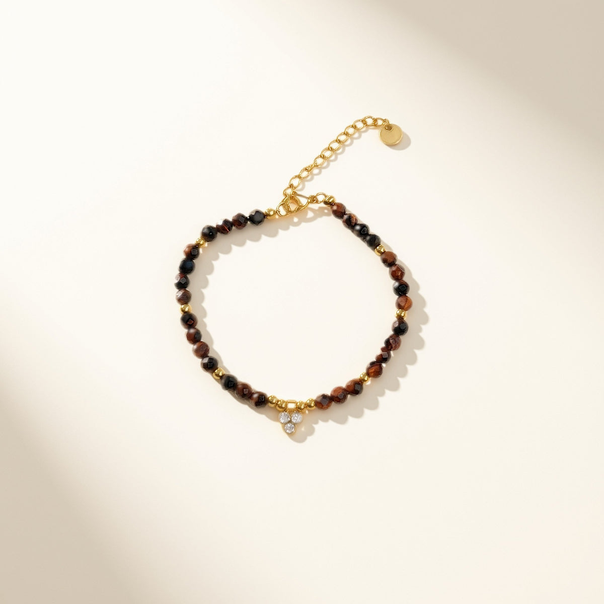 Bracelet Victoire en œil de taureau, chaîne dorée - L'atelier de Julia
